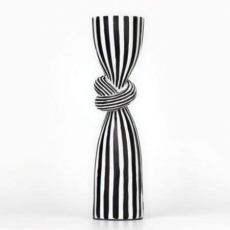 Climber for one candle “Knot”, white-black color 29.5 x 7.5 x 7.5 cm-1