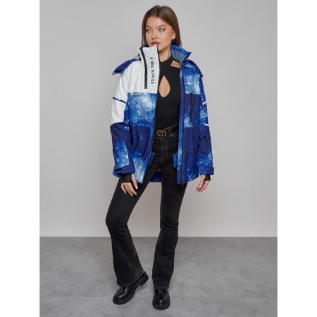 Ski jacket female, size 42, blue color-9
