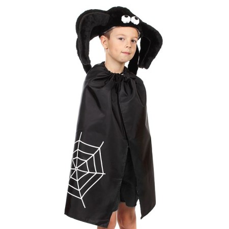 Children's carnival costume "Spider", hat, raincoat, height 122-134 cm