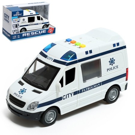 Police minibus, 1:16, light, sound, inertia