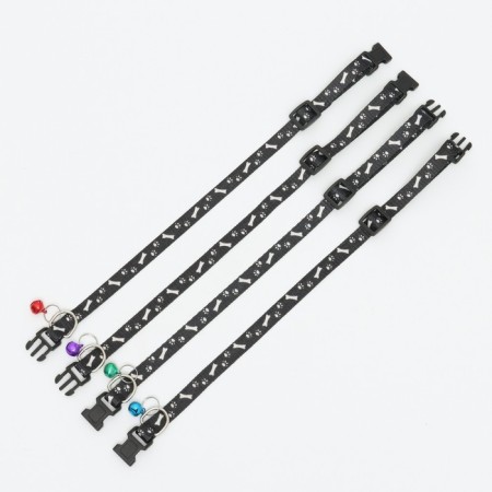 Collar of "paws-capacity" with a bell, kapron, 30 x 1 cm, black-8