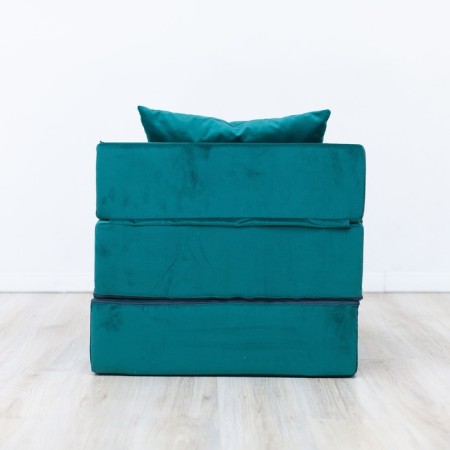 Walked armor-bed "Essen", velor fabric, green color-2