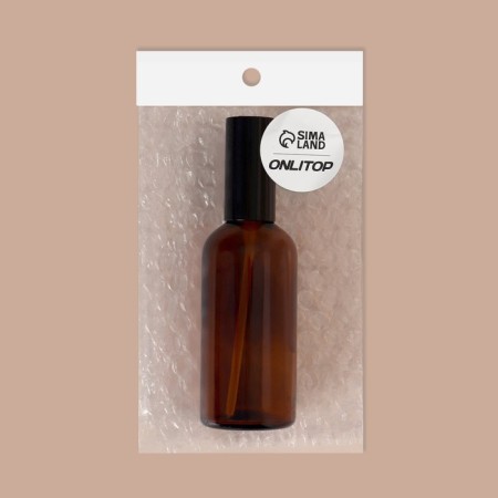 Glass bottle for perfume, with a spray, 100 ml, brown/black color-5