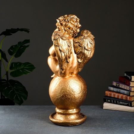 Figure "Angel on the Ball" Big Bronze 22x22x65cm-2