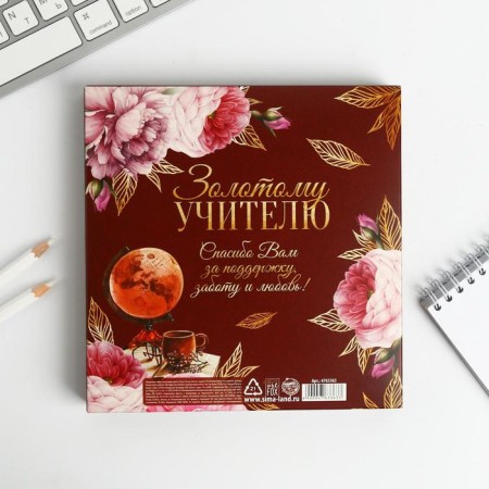 Golden Teacher gift set: 80 sheets diary and ballpoint pen-2