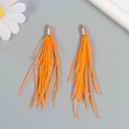 Decor for creativity Pen "Brush Ostrus" Set 2 pcs Persik 9x0.5 cm