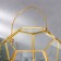 Candlestick-vase Glass metal per 1 candle "Pentagonal facets" gold, with handle 26x18x20 cm