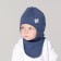 Hat-shuttle for a boy, indigo color, size 46-50 cm