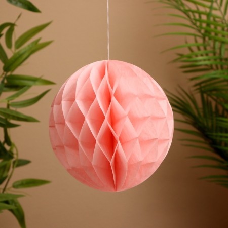 Ball paper decorative, diameter 20 cm, col. pink