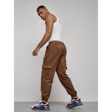 Joggers are sports male, size 50, brown color-19
