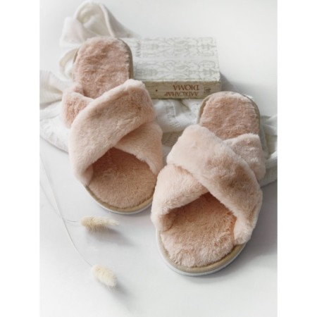 Women's slippers Amaro Home, size 39-41, beige color