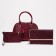 Set of bags with zipper, red color