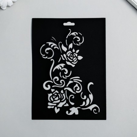 Plastic stencil "Flowers" 14.5x20cm