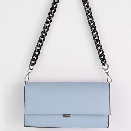 A chain for a bag, plastic, with carbines, 23 × 17 mm, 68 cm, black/silver color-2