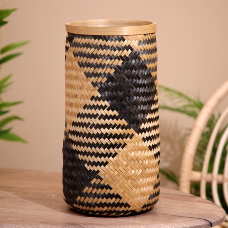 Basket with a covered lid, from bamboo 20x20x42 cm