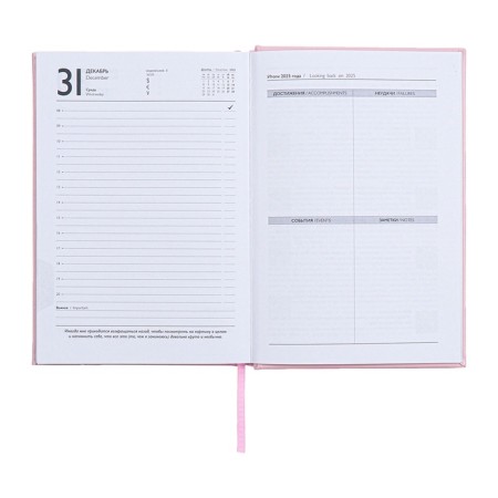 Dated 2025 diary, A5, 176 sheets of Escalada, a solid cover of artificial leather with foam rubber, pancake embossing, liesse, block 70 g/m2, pink-12
