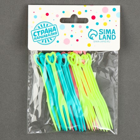 Skewers "hearts", set 24 pcs., Mix color-2