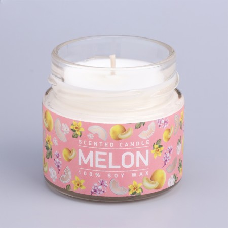 Aromatic candle in the bank "Juicy melon", owl wax, 80 g-4