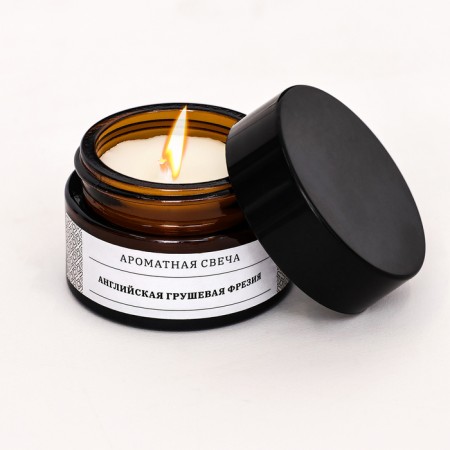 Aromatic candle in the bank "English pear and freesia", 12 g-4