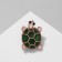 Brooch "Turtle" malachite, white-green color in pink gold