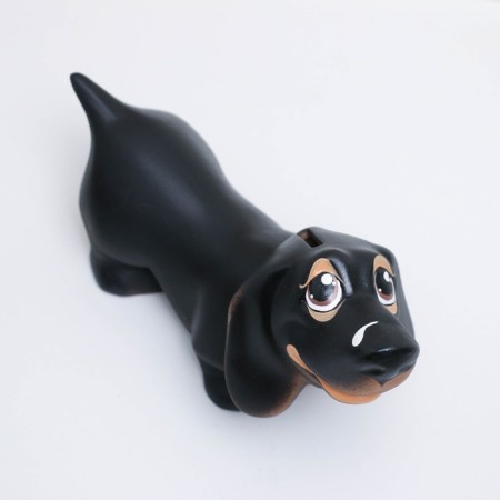 Piggy bank "Dachshund" black, 25x12x15cm-3