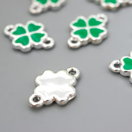 Connector for creativity plastic for metal "Clover" set of 10 pcs 1.8x1.3 cm-2