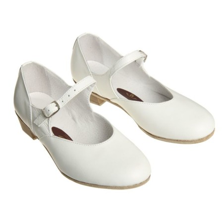 Folk women's shoes, insole length 20.5 cm, white color
