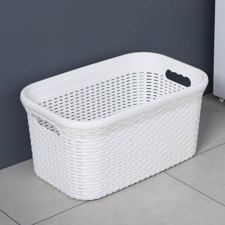 Basket for iron underwear "Rotang", 32 l, 50 × 31 × 25 cm, white color-4