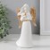 Souvenir Polystone "Angel-Holler with a bird" White with gold 13.5x4.2x6.5 cm