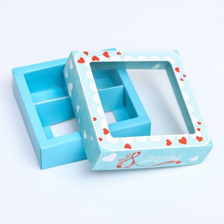 Box for 4 sweets, "March 8" 12.6 x 12.6 x 3.5 cm-4