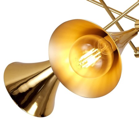 Suspended chandelier Mantra Jazz, E27, 5x20W, 600 mm, gold color-4