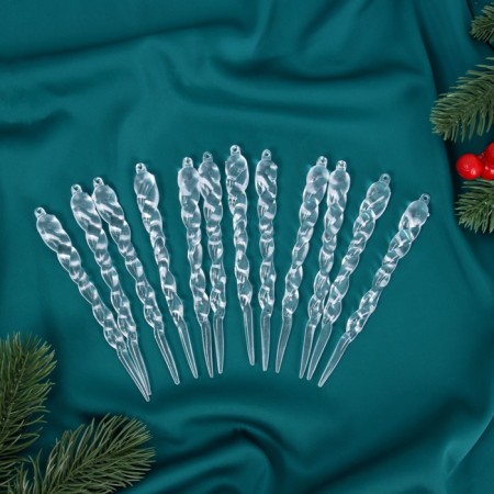 Christmas tree icicles "icicle luxury" (set 12 pcs) pattern, 13 cm