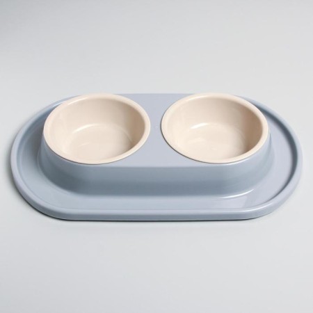 Animal bowl "Moore-huma" 0.3l double on a stand, gray-3