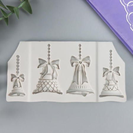Mold Silicon "New Year's bells" 4 items 11x5.6x1 cm