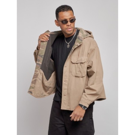 Jeaning jacket men's, size 52, beige color-6