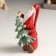 Souvenir Polystone "Long Santa Claus with Christmas tree and bird" 6x6x17 cm