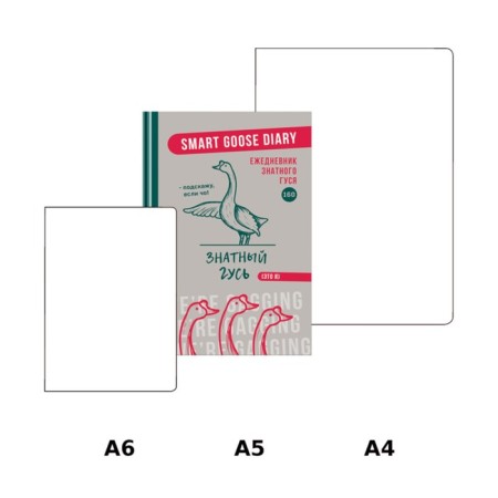Deliciper of Leduced A5, 160 sheets in the "Business Goose" line, solid cover, matte lamination, an offset block 60 g/m2-4