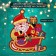 Decorative sticker "Grandfather Frost on the sled" 33.5x30 cm