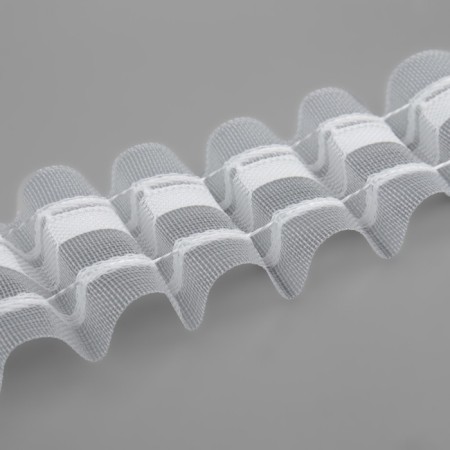 Curtain tape, organza, 4 cm, 10 ± 1 m, transparent/white color-2