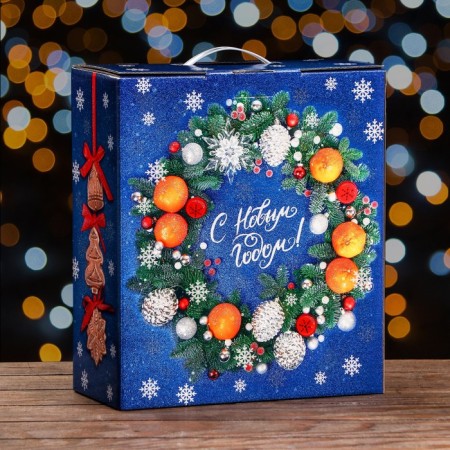 Gift box "New Year's decor", 28.5 x 14 x 33 cm-1