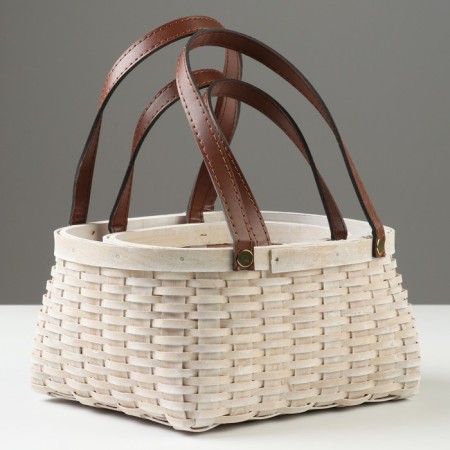 Set of wicker baskets, 23x19x11/25 cm, 18x14.5x10/21 cm, 2 pcs, white, sequoia-1