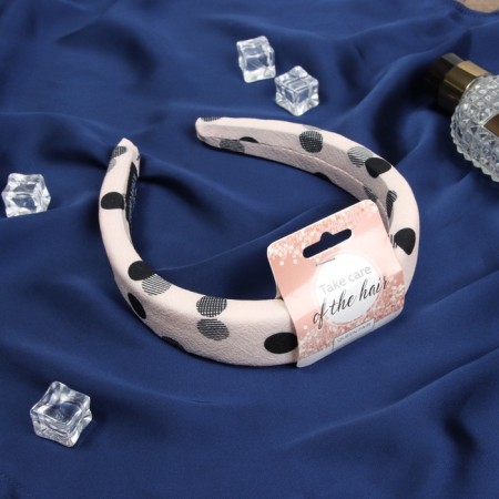 Hair rim "jeannette" style circles, 3 cm, black-pink-1