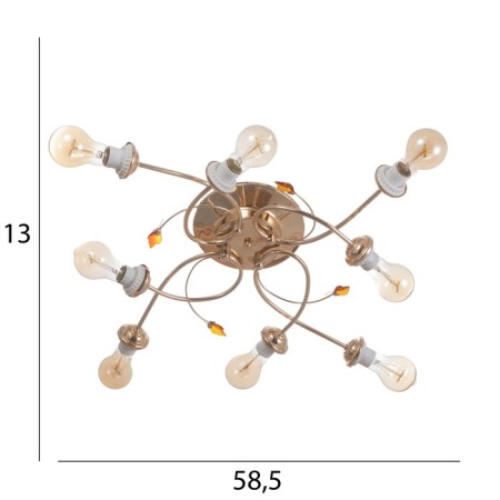 Briana chandelier BP 8x40W E27 Gold Model: 2800087-8