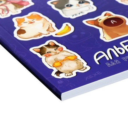 Album for drawing A4, 48 sheets on the gluing "Stickers", cover coated cardboard, selective UV-lak, offset 120g/m2 unit-4