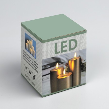 Silver LED candle, 6 × 8 × 6 cm, plastic, batteries AAAX2 (not complete), glow warm white-3
