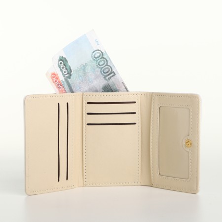 Women's wallet on the button, white color-4