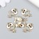 Decor for creativity metal, enamel, rhinestones "point owl" gold, cream 1.4x2.1 cm