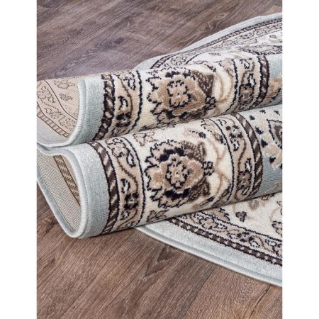 Oval Merinos Valencia Deluxe carpet, size 100x200 cm, color L.Blue-brown-2