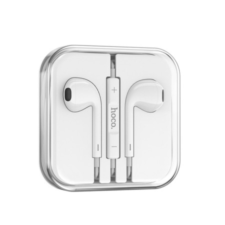 Hoco M101 headphones, wired, inserts, microphone, 1.2 m, white-3