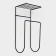 Holder for towels with shelf, 15.5 × 12.5 × 33.5 cm, black color